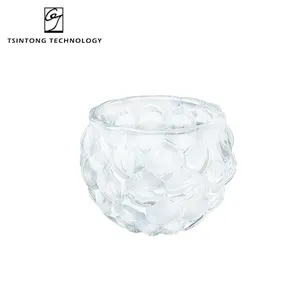 Barattolo di candela di cristallo di vetro trasparente a forma di palla di stile nordico all'ingrosso di vendita caldo per la casa del soggiorno di nozze