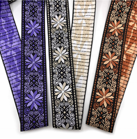 Accessoires vestimentaires en jacquard 100 % polyester, style ethnique exquis, personnalisés par le fabricant, avec motifs uniques
