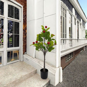 Piante verdi PE piccole artificiali Multi frutta rossa piante in vaso con foglie di eucalipto casa soggiorno decorazione Hotel ufficio - Product Image 6