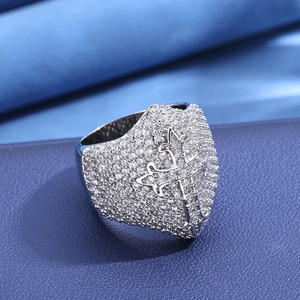 Iced Out <b>Cross</b> Moissanite <b>Ring</b> VVS Hip Hop 925 Sterling <b>Silver</b> Bling Jesus Band Pass Diamond Tester GRA Certified Jewelry - Product Image 3