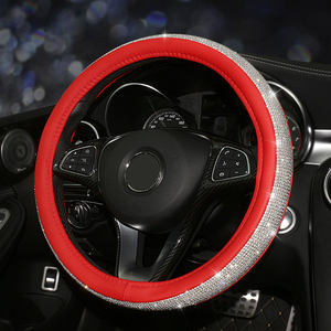 Cubierta antideslizante para <span class=keywords><strong>volante</strong></span> de coche <span class=keywords><strong>con</strong></span> purpurina de diamante de cuero, cubiertas universales para <span class=keywords><strong>volante</strong></span> de coche <span class=keywords><strong>con</strong></span> diamantes de imitación de cristal de 15 pulgadas para mujer - Product Image 4