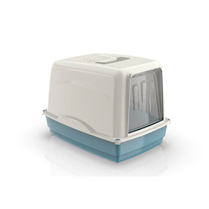 กระบะทรายแมวพลาสติก PP ทนทานและถูกสุขอนามัย ผลิตในอิตาลี พร้อมฝาปิด อุปกรณ์สำหรับสัตว์เลี้ยงที่ใช้งานได้จริง - Product Image 1