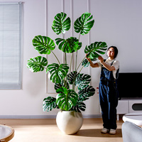 Plantes artificielles en plastique de haute qualité, type Turtleback, en pot, feuilles vertes, pour intérieur et extérieur, arbres et herbes artificielles, vente en gros, plantes décoratives