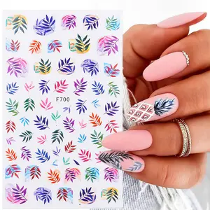 2022 Groothandel Online Winkelen Fall Geel Goud Decals Kleine Nail Stickers Tattoo Nail Art Herfst Wraps