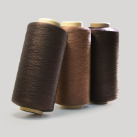Fil monofilament 100% polyester, série marron DTY ou ITY 150D-600D, pour le tricotage et le tissage