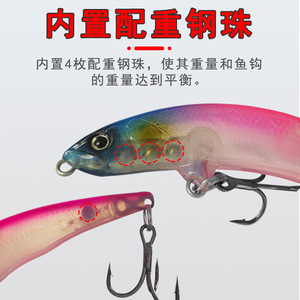 Leurre crayon 6,5g courbé coulant pour la pêche à la perche et au fond - Product Image 3