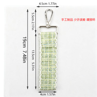 Porte-clés brodé personnalisé style coréen et japonais, pendentif de sac en toile avec fermoir mousqueton, accessoire de mode, vente en gros et au détail