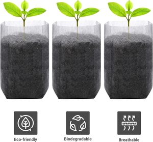 Sacs <span class=keywords><strong>de</strong></span> culture en tissu non tissé biodégradable, pots à semis jetables en PP pour pépinière, petits pots pour usage extérieur et intérieur, motif carré - Product Image 2