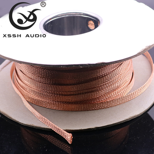 DIY OEM HIFI Pure Copper Abschirm hülse 2mm -30mm Flache Größe Geflochtener Reiß verschluss Kabel hülse Geflochtener Schild Draht leitungs schlauch - Product Image 3