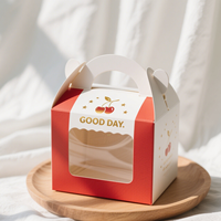 Boîte à dessert en papier kraft personnalisé, macaron, biscuit, gâteau, beignet, emballage en papier pour petites entreprises