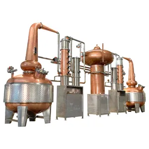 Equipamento automático de destilação de álcool whisky gin brandy, potes duplos de 50L a 5000L