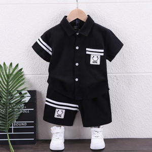 Ensembles de vêtements pour enfants en coton uni pour 1 à 4 ans Vêtements d'été décontractés pour enfants de 2 à 3 ans <span class=keywords><strong>Tenue</strong></span> imprimée pour bébé garçon - Product Image 6