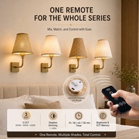 Applique murale à piles avec abat-jour en tissu, LED rechargeable magnétique, télécommande pour chambre d'hôtel
