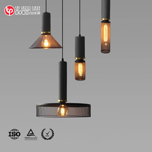 Lámpara Colgante Industrial Moderna con Bombilla LED E27, Pantalla de Malla, Lámpara de <span class=keywords><strong>Cemento</strong></span> Negra, Hierro Negro, <span class=keywords><strong>Cemento</strong></span>, Varios Usos para Instalación en Proyectos - Product Image 2