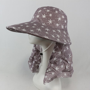 <b>Purple</b> Bucket <b>Hat</b> With Neck Flap Breathable Wide Brim Sun Protection Summer Outdoor Adult <b>Hat</b> - Product Image 4