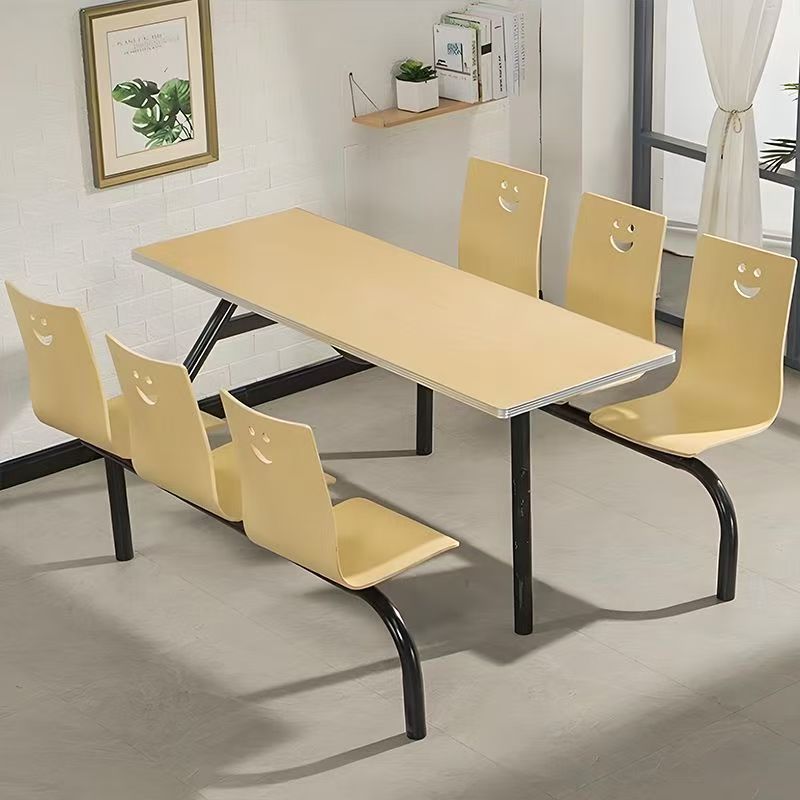 Oak color [1 table and 6 chairs] with black frame