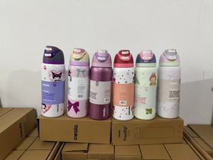 Bouteille d'eau isotherme en acier inoxydable 24/32 oz avec paille, sans BPA, colorée et moderne pour la maison et le sport - Product Image 5