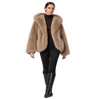 Manteau d'hiver à capuche en fausse fourrure, veste ample et oversize écologique de haute qualité, vente en gros et fabrication sur mesure