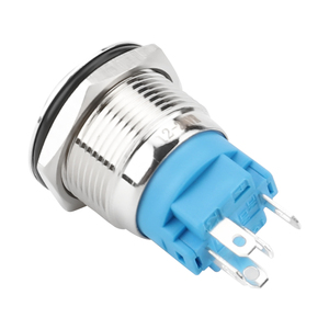 19mm hoher flacher Metall-Druckknopf schalter mit grüner LED-Autosc halter taste Wasserdichter IP65 5A 12V-Knopfsc halter - Product Image 2