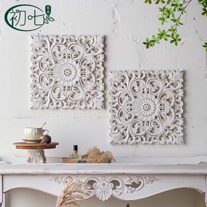 Panneau mural en relief de style français, motif floral, décoration blanche pour la maison, art mural pour entrée et salon - Product Image 2