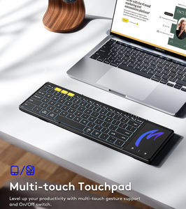 Clavier Bluetooth multi-appareils avec pavé tactile rétroéclairé, clavier Bluetooth miniature pliable pleine taille - Product Image 4