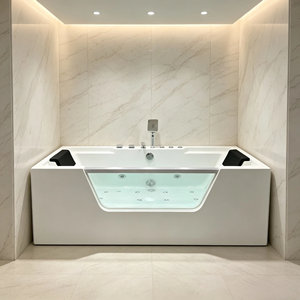Baignoire Spa 2 Personnes en Acrylique Blanc COMO <span class=keywords><strong>avec</strong></span> Jets Hydromassants, Drain et Robinet Inclus pour Utilisation Intérieure ou Hôtels - Product Image 3