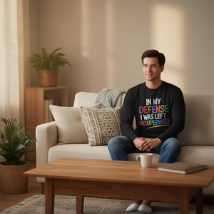 En ma défense, j'étais laissé sans surveillance T-shirt à manches longues - Product Image 3