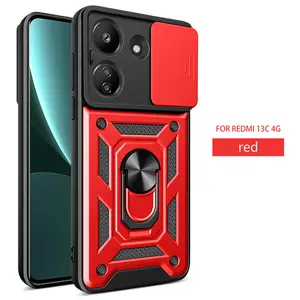 New Arrival Lens Protection Phone Case For Redmi 13C 4G Shockproof Cover With Kickstand