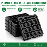 Baki Plastik Antistatik ESD Kustom, Baki Penyimpanan Komponen Industri Vacuum Formed, OEM ABS PP PS PET IATF 16949