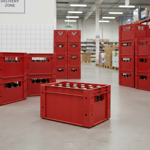 KS 610 Custom Logo 24-Bottle Solid <b>Box</b> Virgin Material Polypropylene Plastic <b>Crate</b> Stackable Painted Surface Beverage <b>Crate</b> - Product Image 3