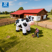 Mascotte gonflable publicitaire, personnage de dessin animé, vache géante gonflable avec des cornes pour la décoration d'événements