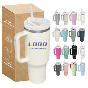 40oz Stainless Steel Vacuum Tumbler with Handle and Lid Flip Straw Leak-Proof BPA Free Spoon for Women - Product Image 1