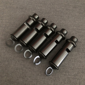 Metal Survival Whistle Black Outdoor Camping Durable With Metal Head Strap And Keychain Handle - Product Image 2