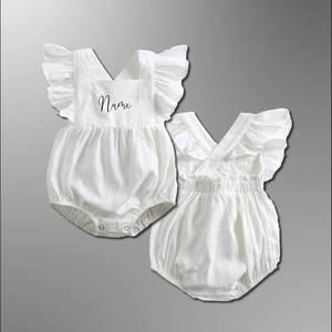 Ensemble de barboteuse pour bébé en tricot personnalisé avec manches volantées Idées cadeaux mignonnes pour les bébés âgés de 3 à 24 <span class=keywords><strong>mois</strong></span> - Product Image 2