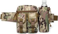 Sac banane tactique personnalisé avec porte-bouteille, en polyester imperméable, ceinture utilitaire pour la randonnée et le camping en extérieur