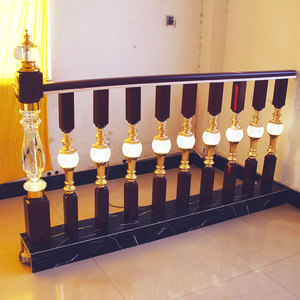 Balaustres de bolas de cristal esmerilado, balaustres de madera para escalera de casa - Product Image 3