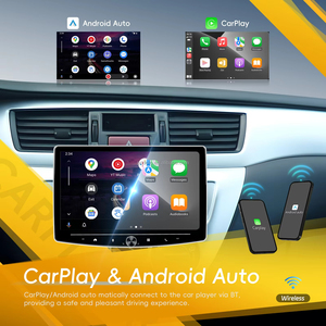 Autoradio Android Podofo 4+64G 1 Din avec écran IPS rotatif de 10,1 pouces, Carplay sans fil, Android Auto, GPS, Wifi, FM, RDS, stéréo simple DIN - Product Image 3