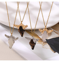 Collier tendance en résine en forme de cœur plaqué or 18 carats avec chaîne en acier inoxydable, pendentif personnalisé, bijoux unisexe
