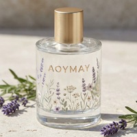 Flacon pulvérisateur de parfum vide en verre transparent personnalisé de 30 ml, 50 ml, 100 ml avec couvercle en résine givrée mate