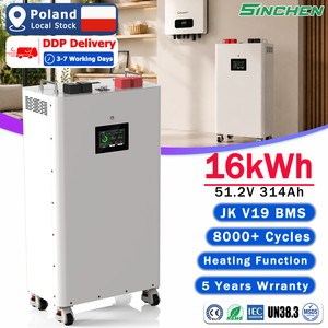 Batería de Litio de 48V 51.2V 314Ah 16kWh para el Mercado Local de la UE, DDP, con BMS JK V19 y Almohadilla Térmica para Sistemas Solares Domésticos - Product Image 1