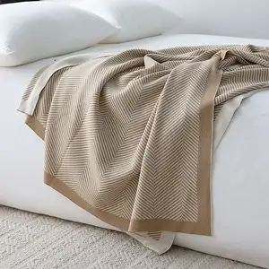 Cobertor quente para sofá e cama, cobertor decorativo leve e macio para fazenda ao ar livre, espinha de peixe