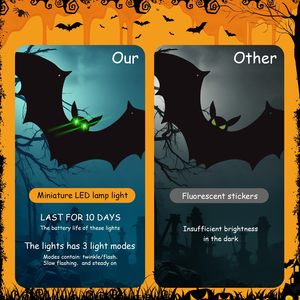 Glow-in-the-Dark Halloween Bat Hanging Decorations - Fluorescent Swing Yard Ornaments with Eyes for Spooky Party Atmosphere - Product Image 3