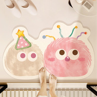 Tapis de bain super absorbant, fin, rectangulaire, en polyester, à pompons, antidérapant, séchage rapide, résistant aux taches, moderne, pour la maison et l'hôtel
