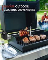 Kit de Asador Giratorio SEB, Asador Giratorio Automático Universal para Barbacoa, 2 x 4 Horquillas para Jardín y Exteriores