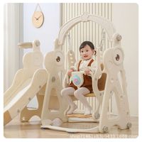 Juego de columpios y tobogán multifuncional de plástico PE para niños, casa de juegos para niños pequeños, equipo de juegos para interiores y exteriores para jardín de infantes