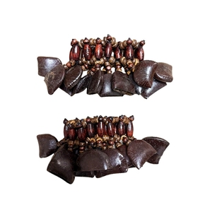 Pulsera de Cuentas de Madera con Conchas de Frutas Naturales al por Mayor, Accesorio de Percusión para Danza Africana con Tambor de Muñeca - Product Image 2