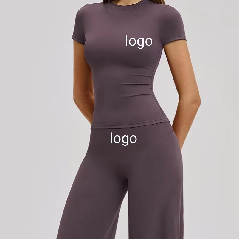 Women's Rugged Yoga Set High-waisted Tight-fitting Polyester Exercise Fitness Suit Drawstring Closure Outdoor Leisure Running