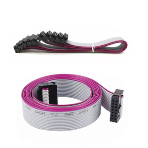 Conector IDC de 6, 8, 10, 12, 14, 16, 20, 24, 26, 30, 34, 40, 50, 60, 64 pines con paso de 2.54 mm, conjunto de cable plano gris, cable plano IDC - Product Image 6