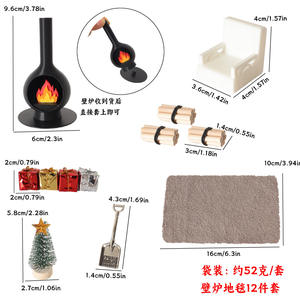 Cheminée miniature, foyer, bois de chauffage, <span class=keywords><strong>meubles</strong></span>, décoration intérieure de Noël, accessoires d'ornement miniature pour scène hivernale - Product Image 6