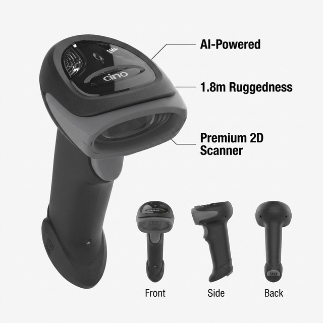 Industrial High Performance Wired 2D QR Scanner Cino A680 USB RS232 Handheld Imager for Manufacturing Assembly Line POS